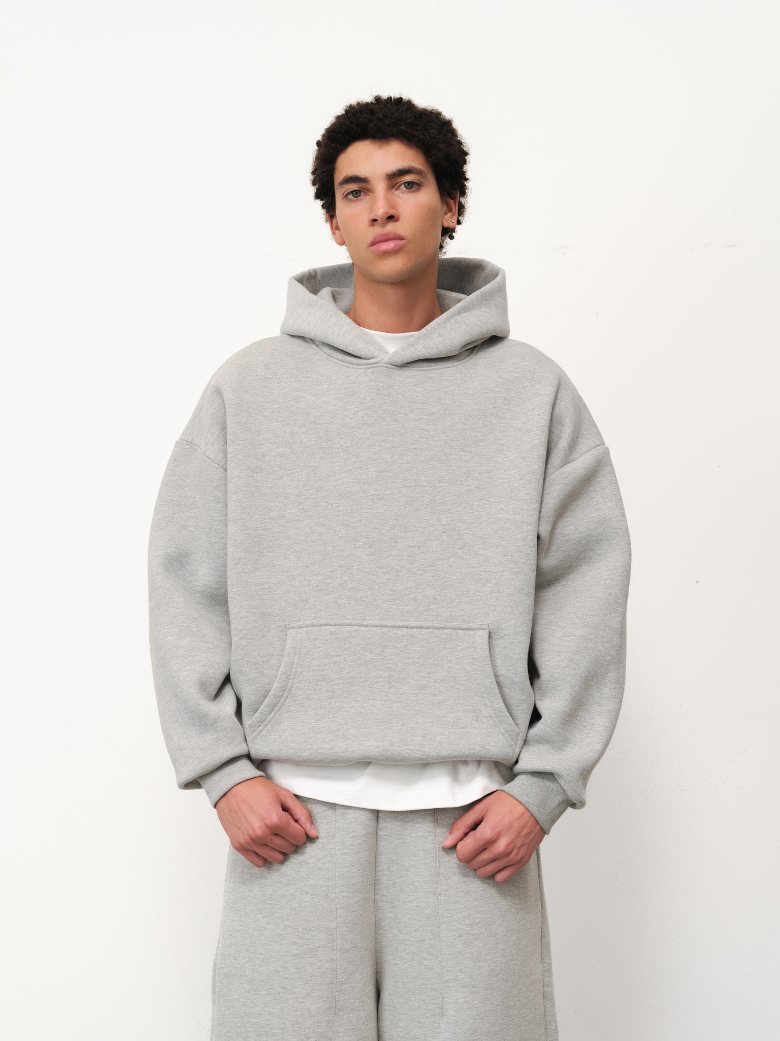 Grey Cozy Hoodie by Sweats UK, showing a comfortable casual hoodie with front pocket and hood, perfect for everyday wear.