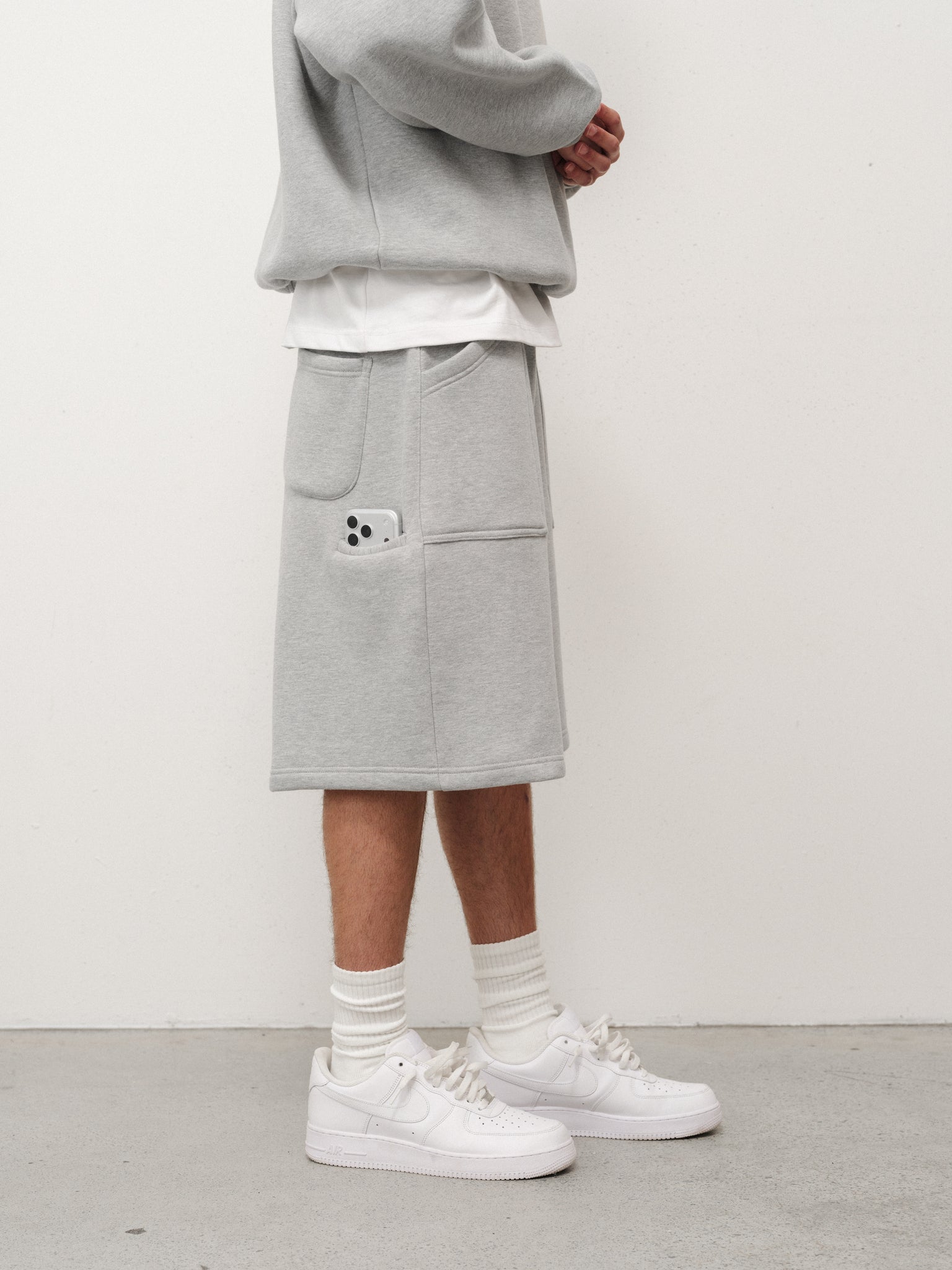 Grey Cozy Shorts by Sweats UK, featuring soft fabric and a relaxed fit, perfect for casual wear and lounging.