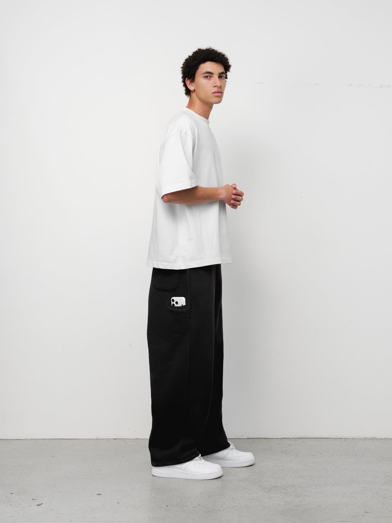 Black Cozy Straight Leg Sweats by Sweats UK, showing soft fabric and relaxed fit for comfortable casual wear.