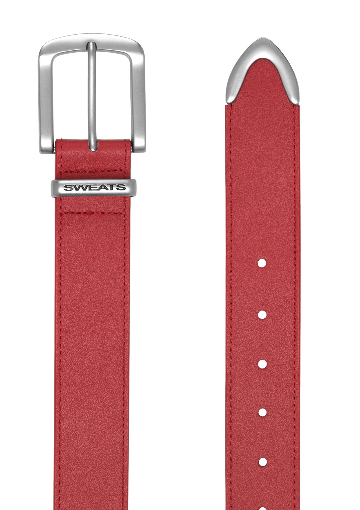 LEATHER BELT - RED - Sweats UK