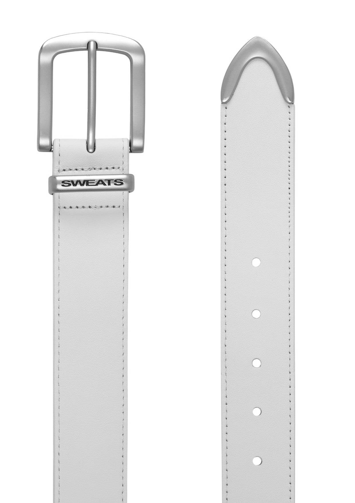LEATHER BELT - WHITE - Sweats UK