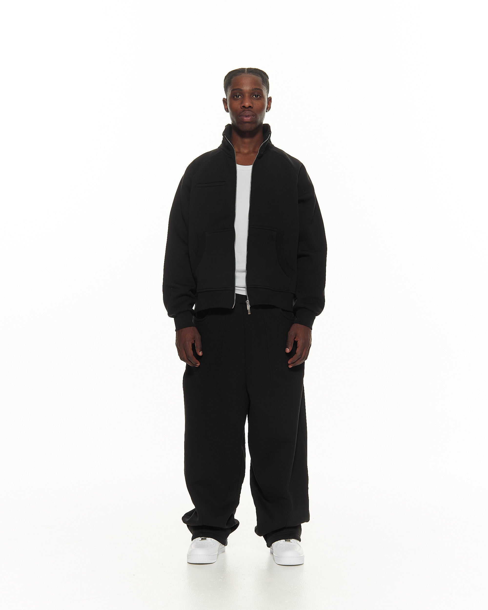 COZY TRACK JACKET - BLACK