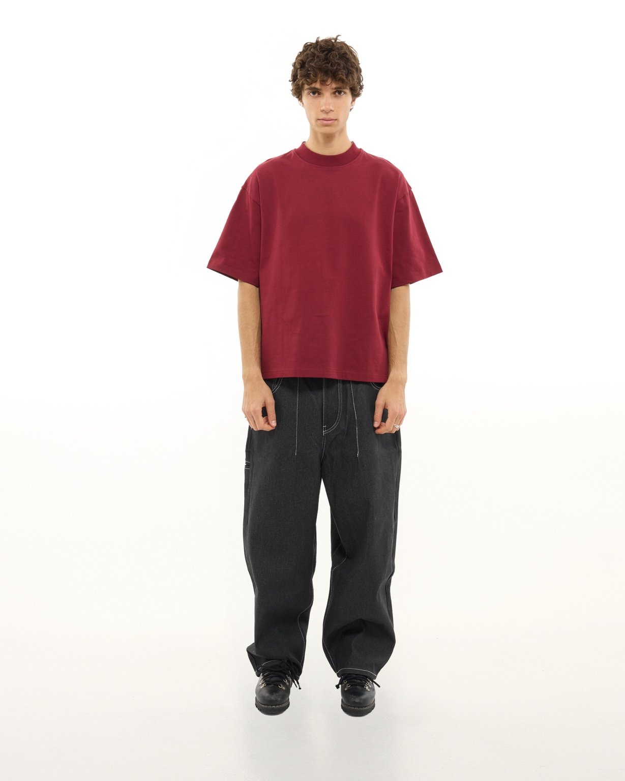 SIGNATURE BLANK T-SHIRT - BURGUNDY