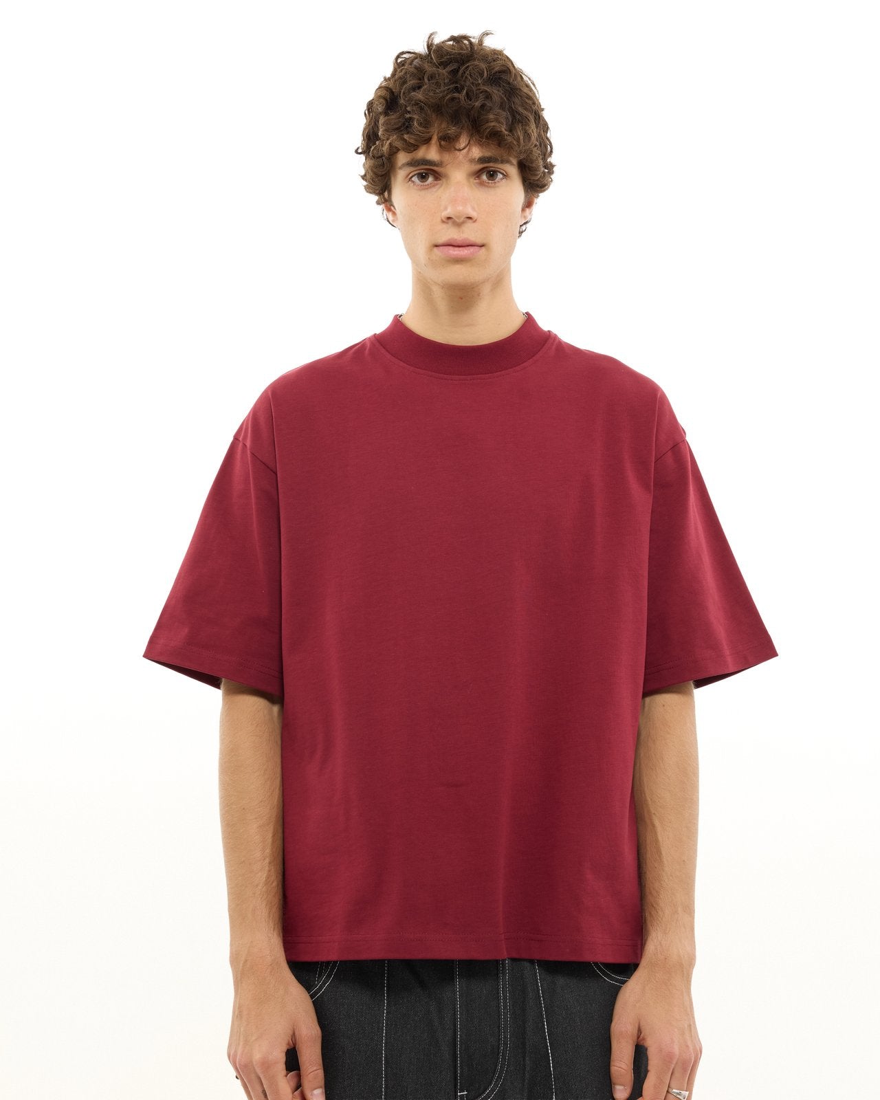SIGNATURE BLANK T-SHIRT - BURGUNDY - Sweats UK