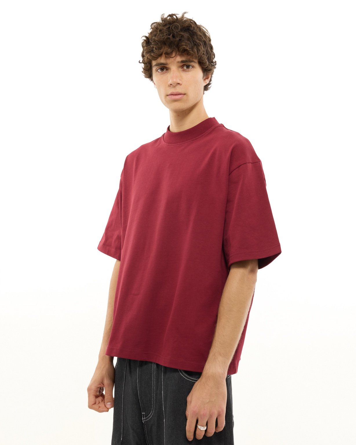 SIGNATURE BLANK T-SHIRT - BURGUNDY - Sweats UK