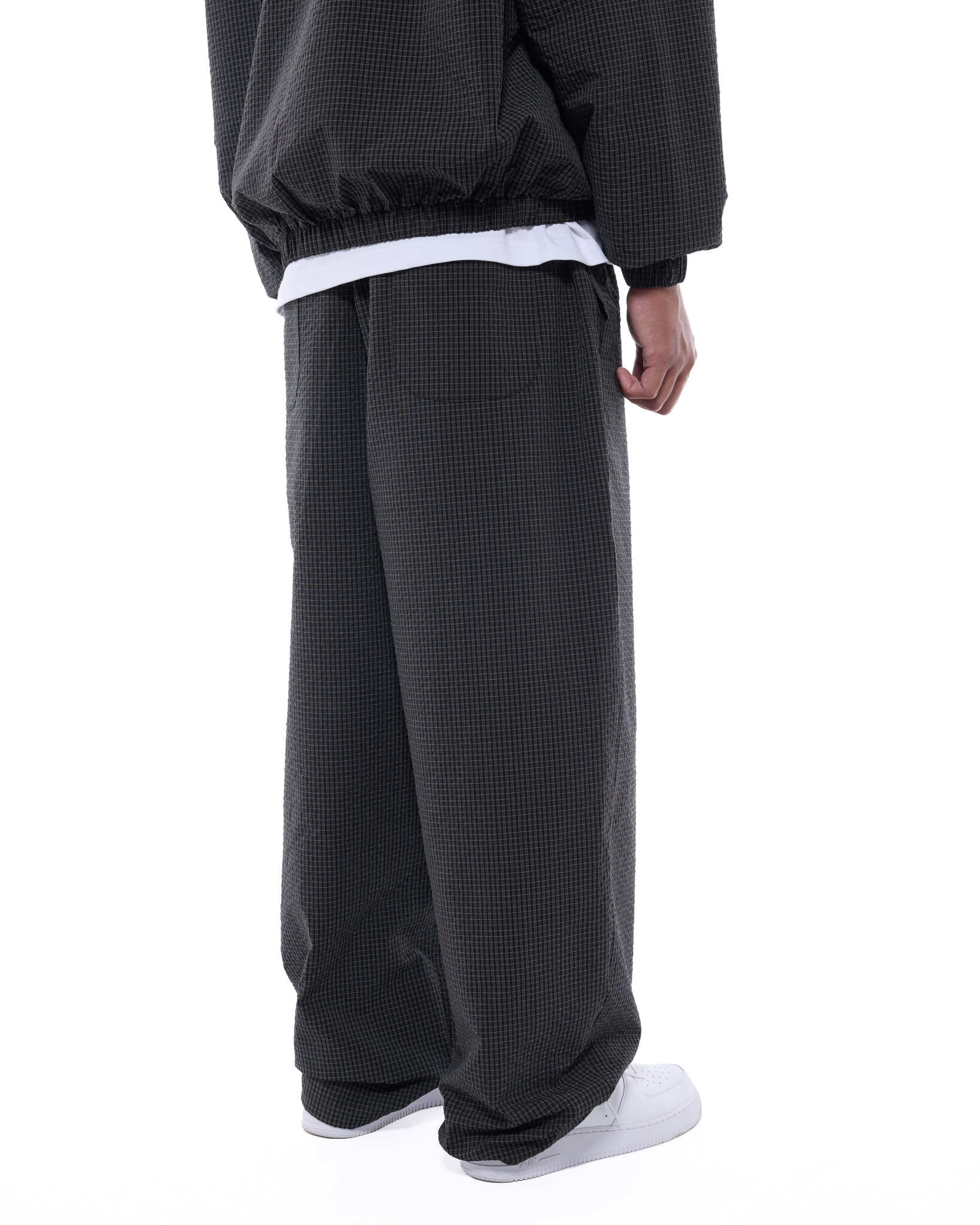 CHECKERED TRACK PANT - BLACK/WHITE - Sweats UK
