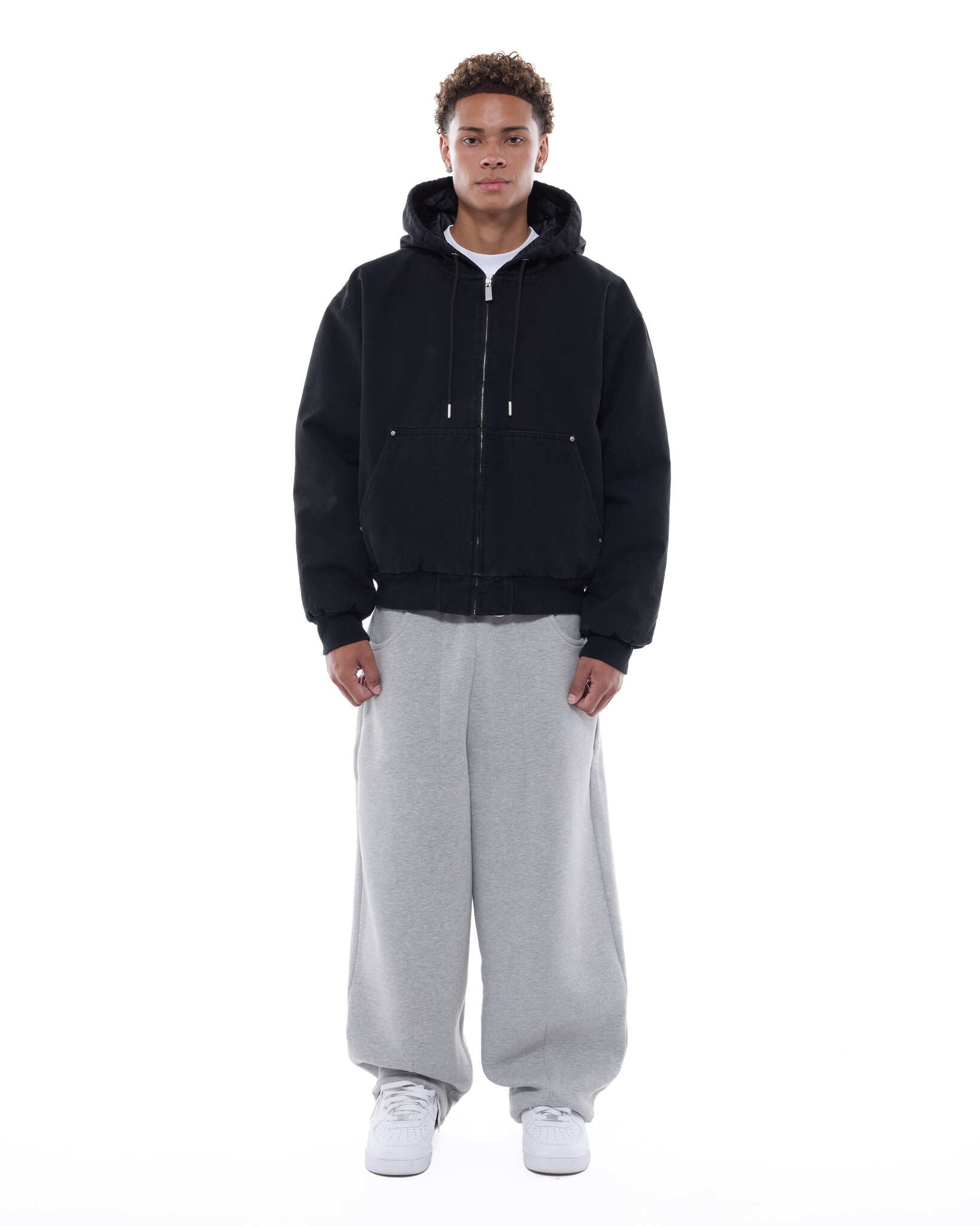 WORKWEAR HOODIE - WASHED BLACK - Sweats UK