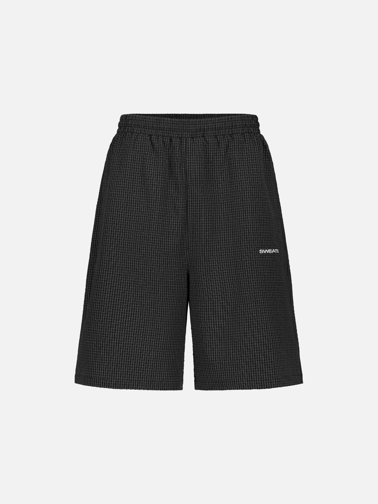 CHECKERED TRACK SHORT - BLACK/WHITE - Sweats UK