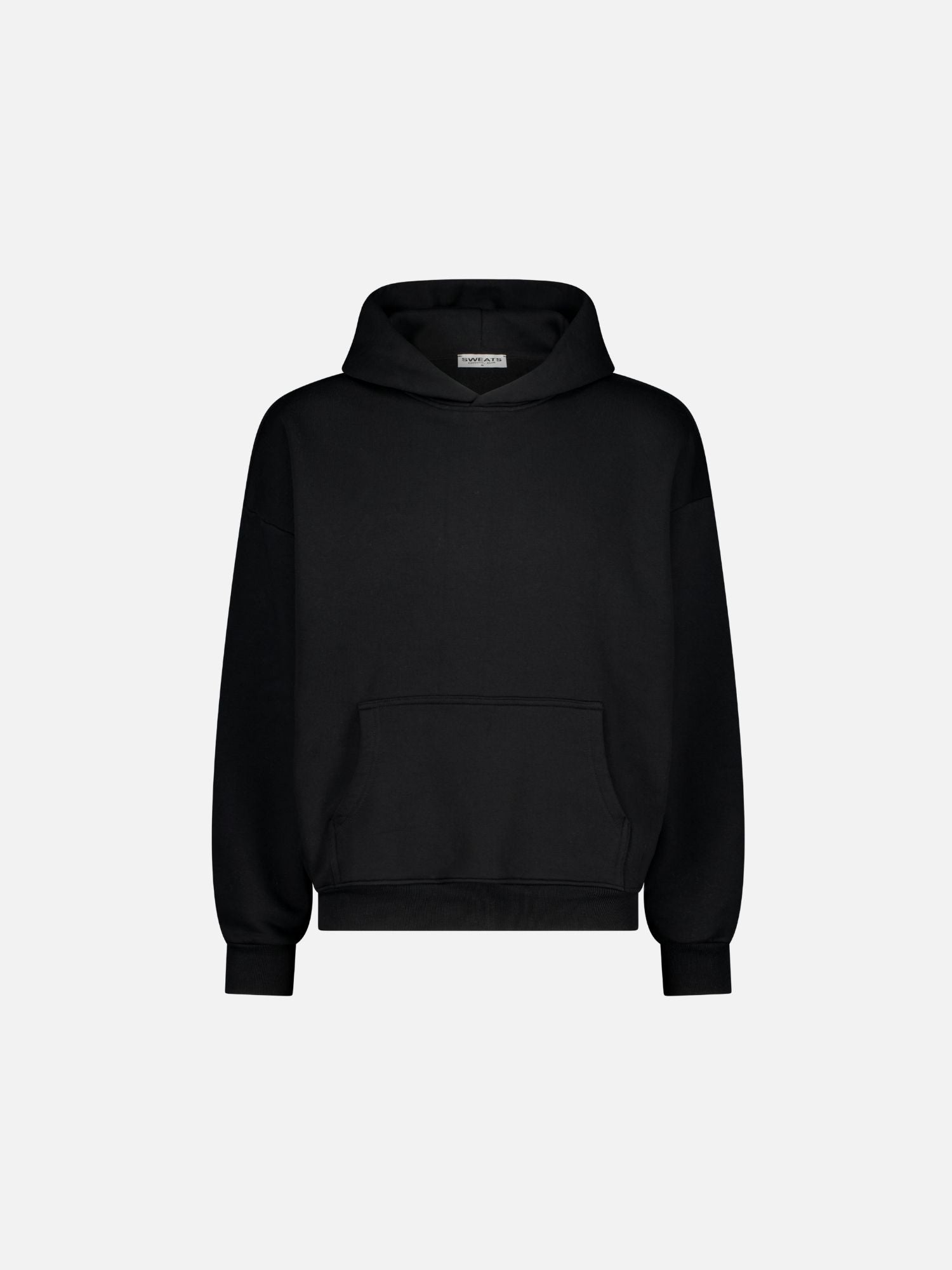 Cozy Hoodie Black Cotton Blend | Sweats Collective