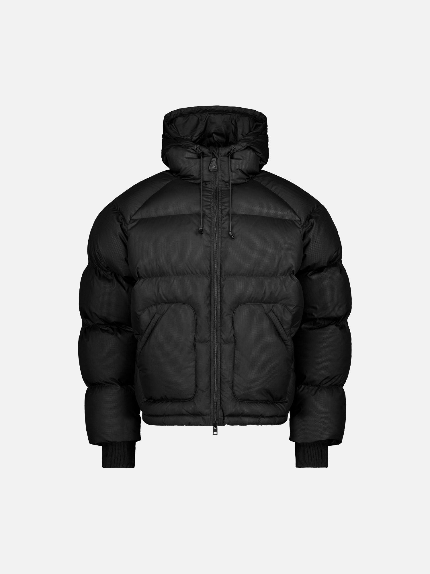HOODED PUFFER JACKET - BLACK - Sweats UK