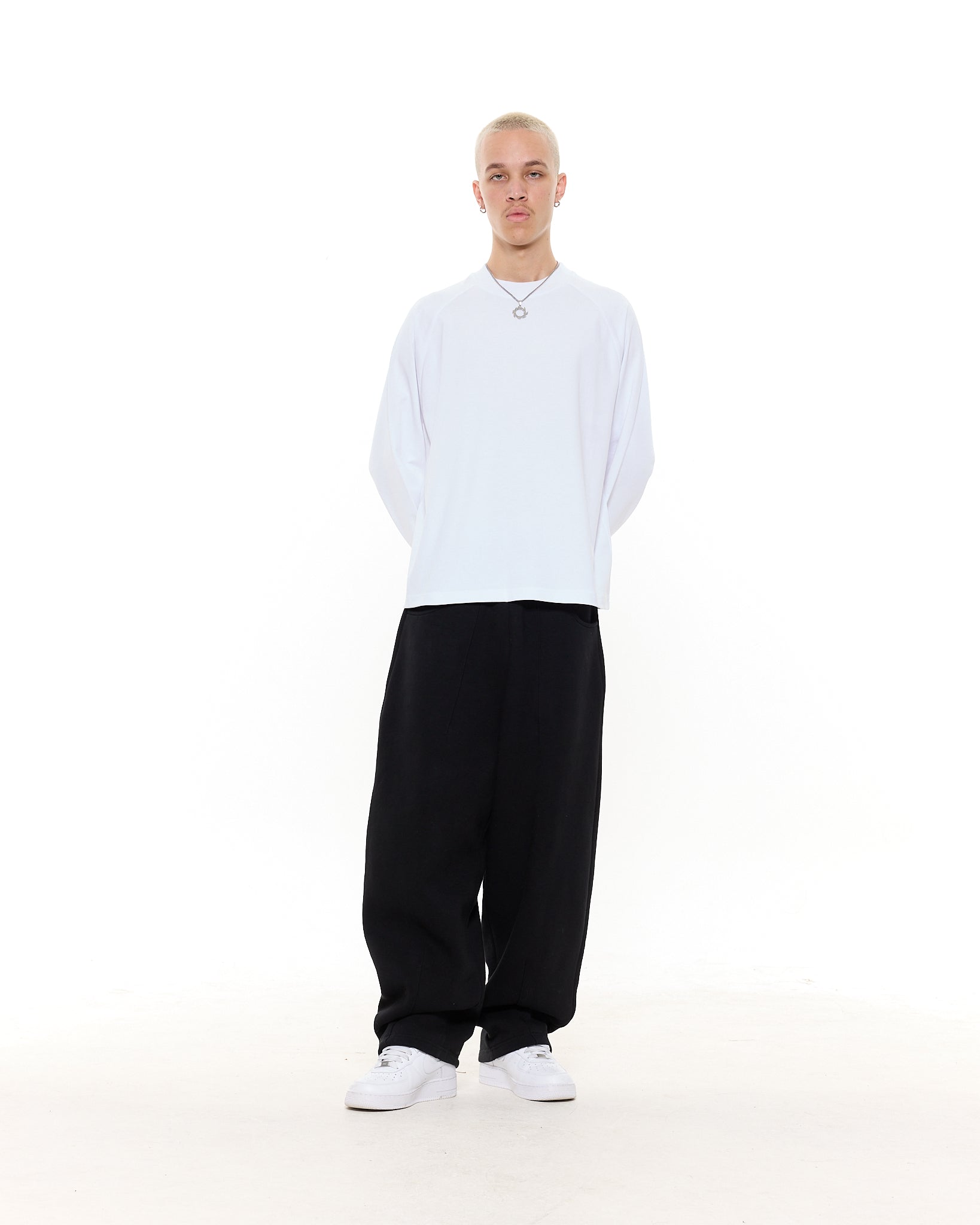 Long Sleeve T-Shirt - White - Sweats UK