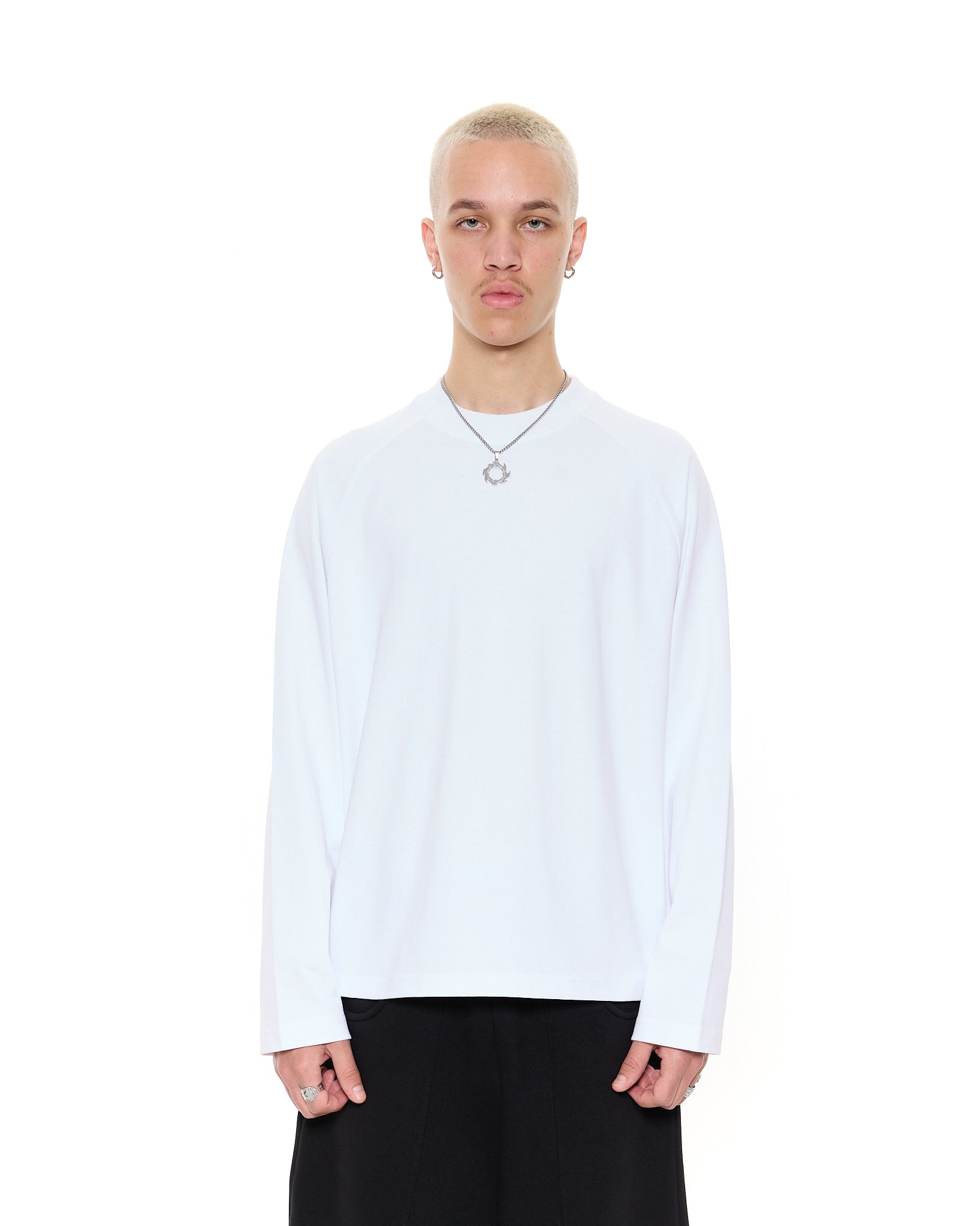 Long Sleeve T-Shirt - White - Sweats UK