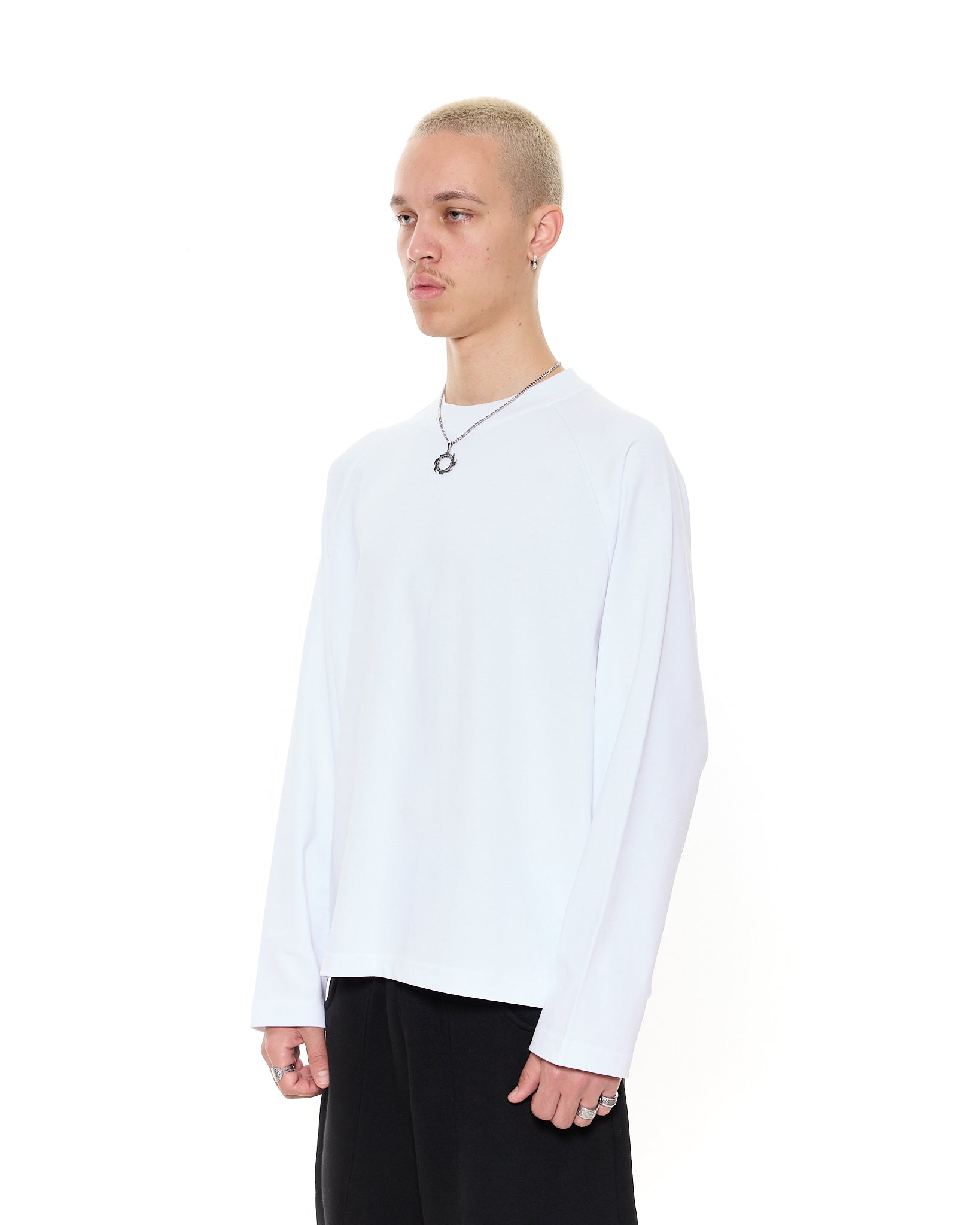Long Sleeve T-Shirt - White - Sweats UK