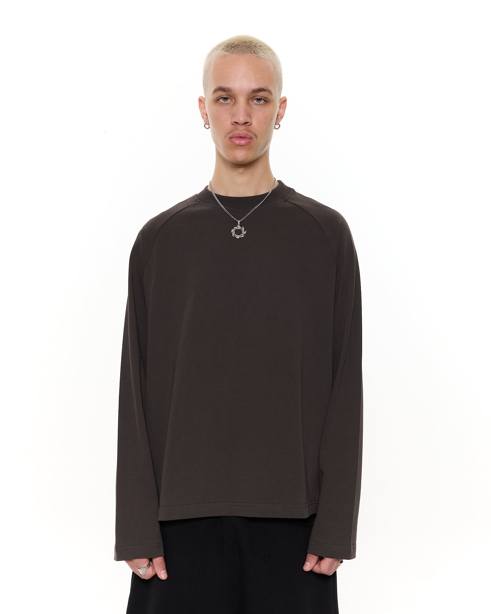 Long Sleeve T-Shirt - Coffee - Sweats UK