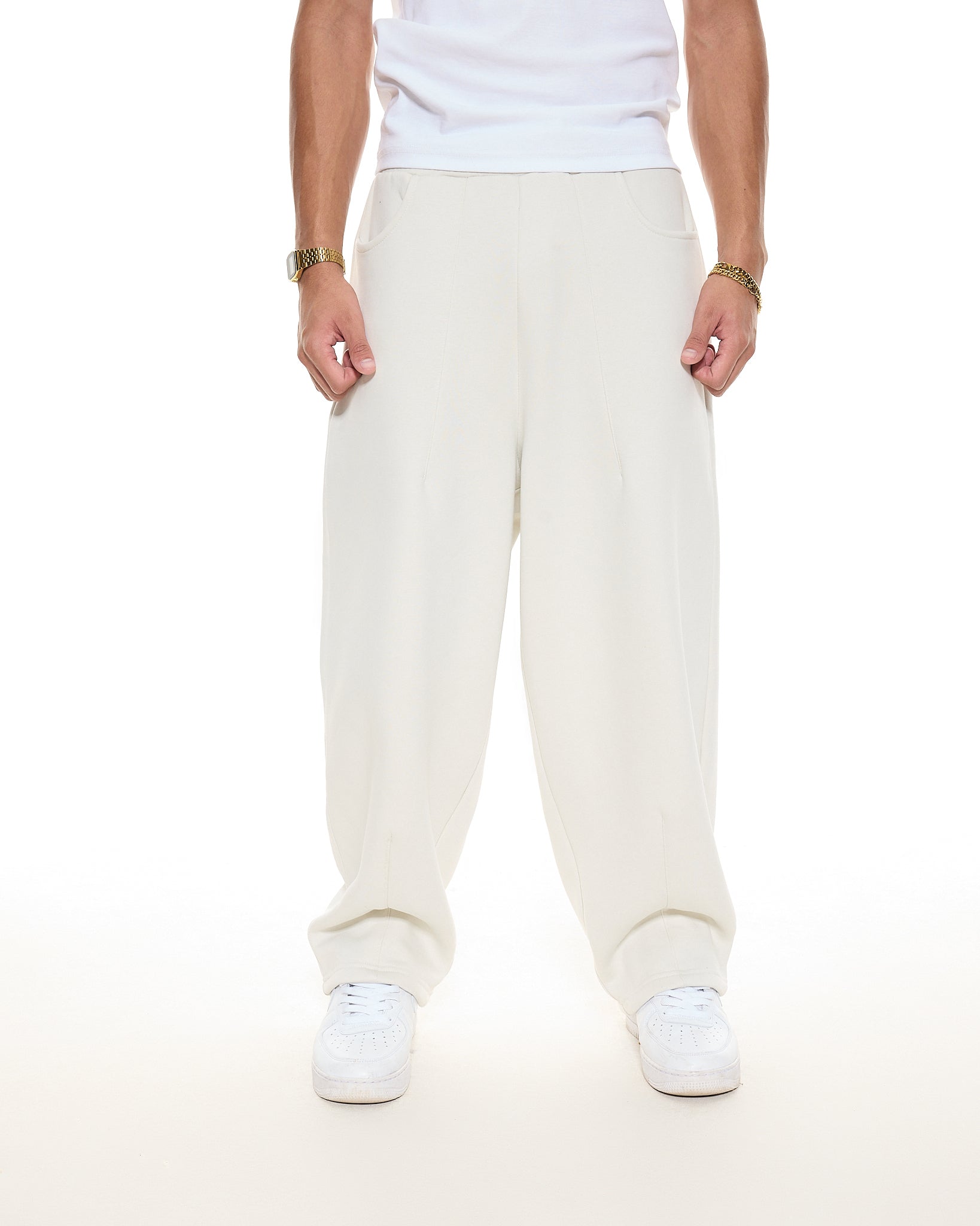 COZY STRAIGHT LEG SWEATS - CHALK - Sweats UK