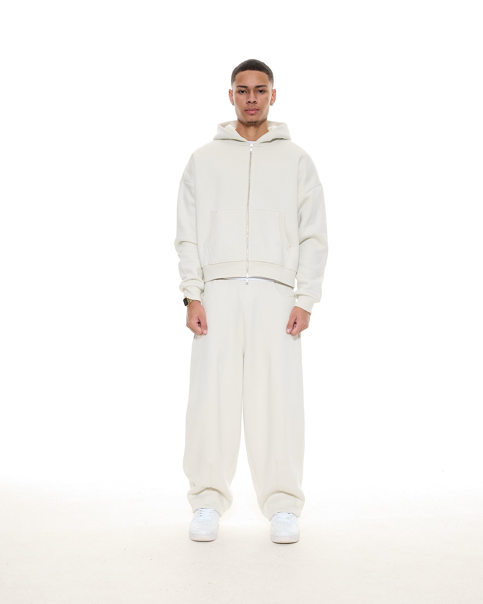 COZY ZIP UP - CHALK - Sweats UK