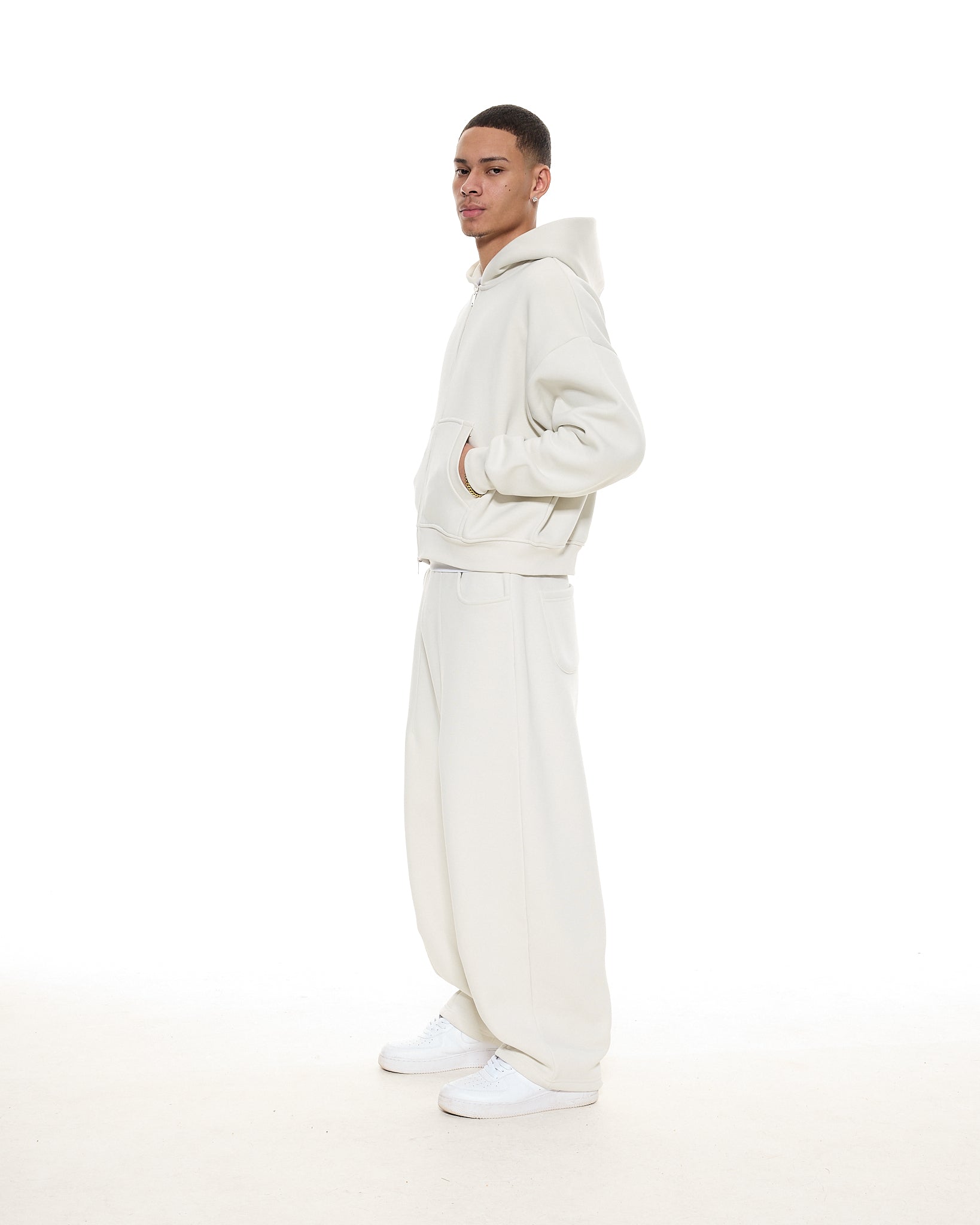 COZY ZIP UP - CHALK - Sweats UK