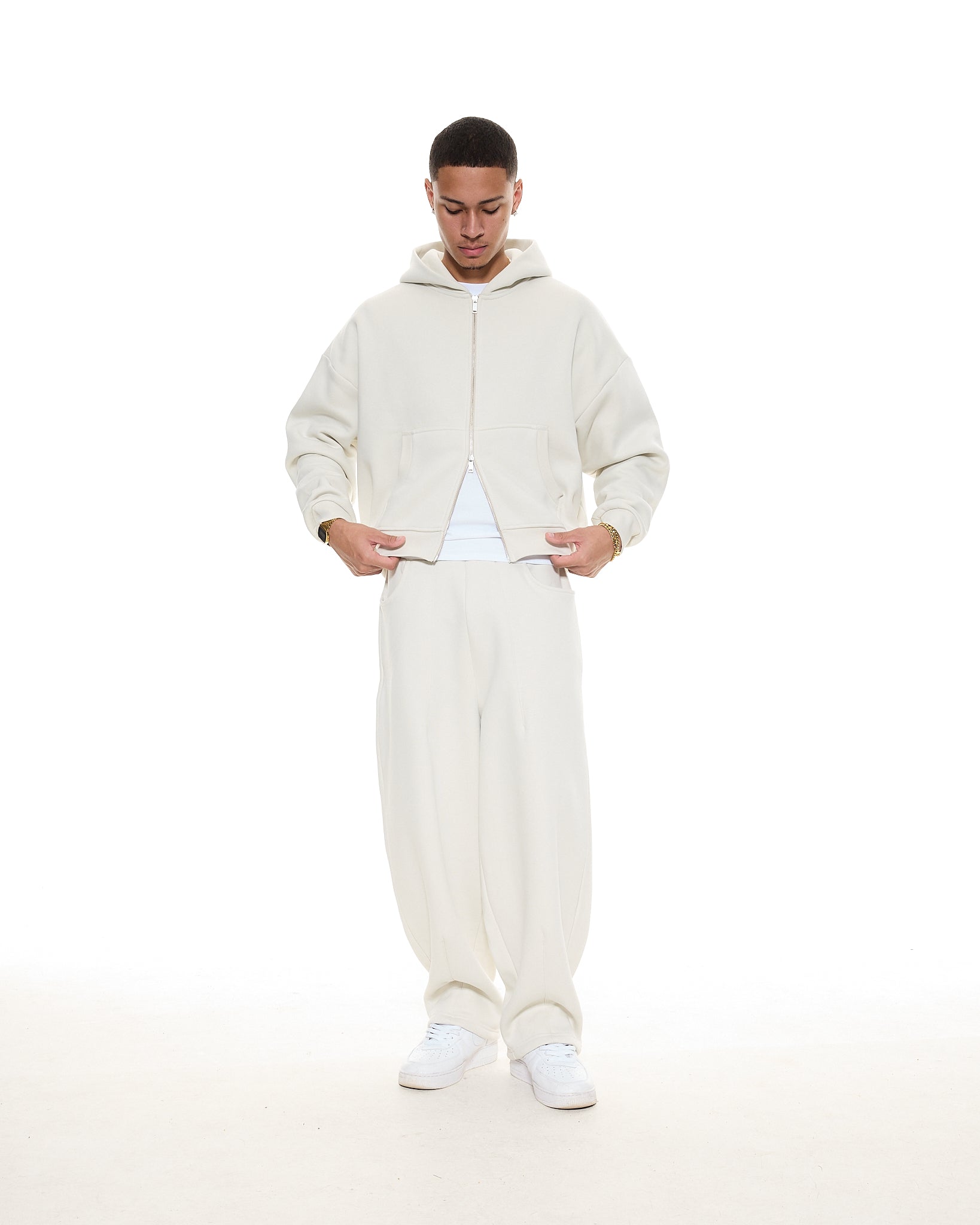COZY ZIP UP - CHALK - Sweats UK