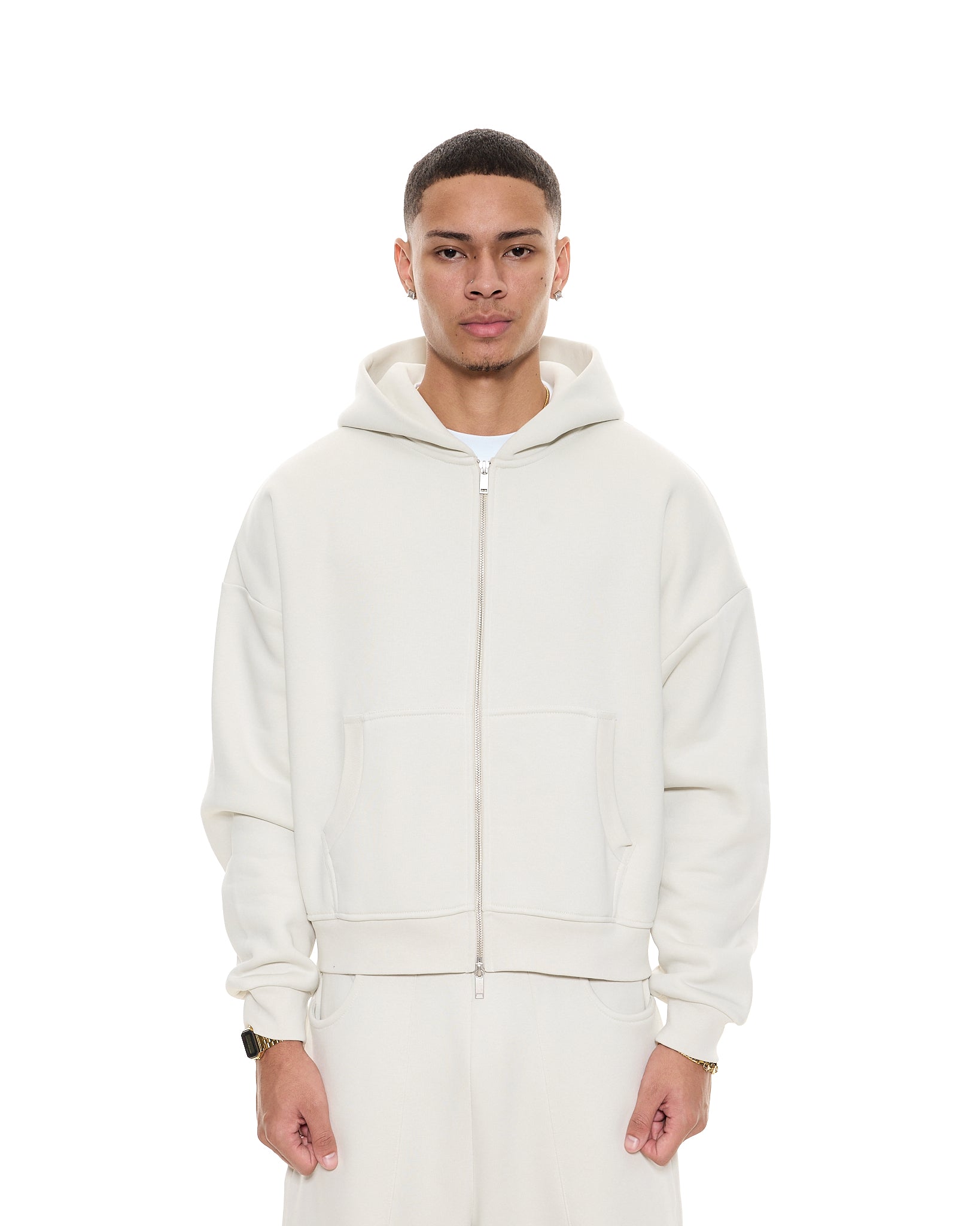 COZY ZIP UP - CHALK - Sweats UK