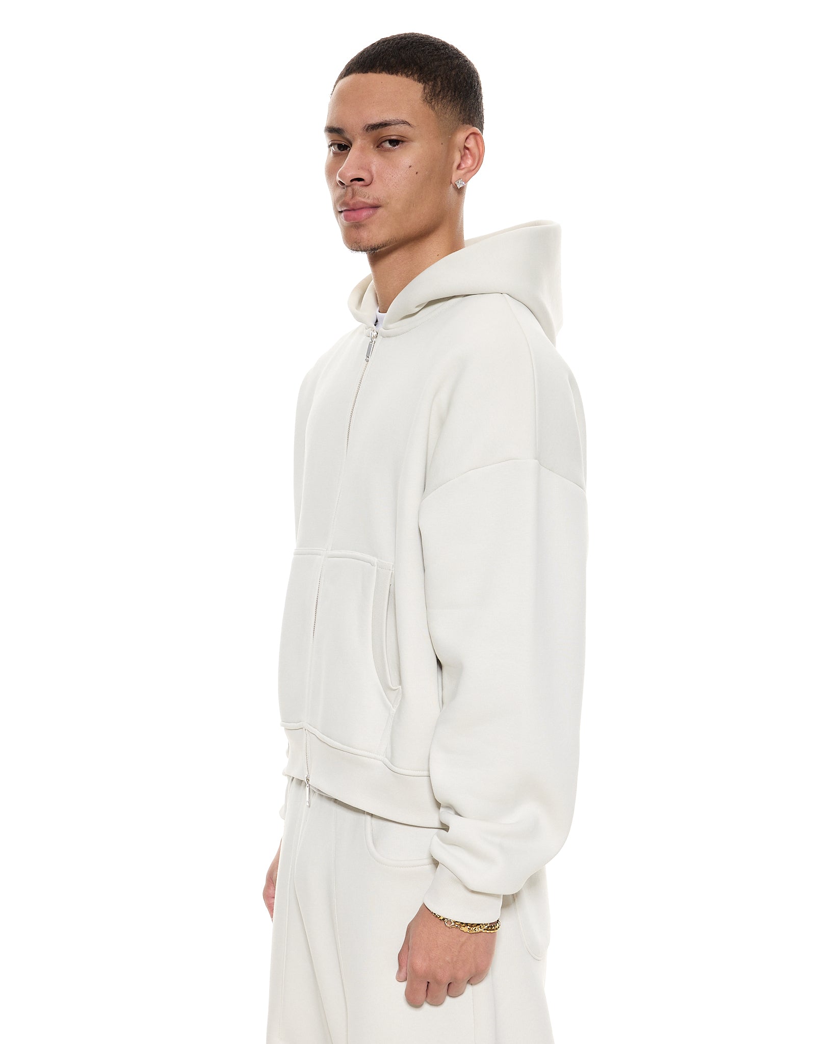 COZY ZIP UP - CHALK - Sweats UK