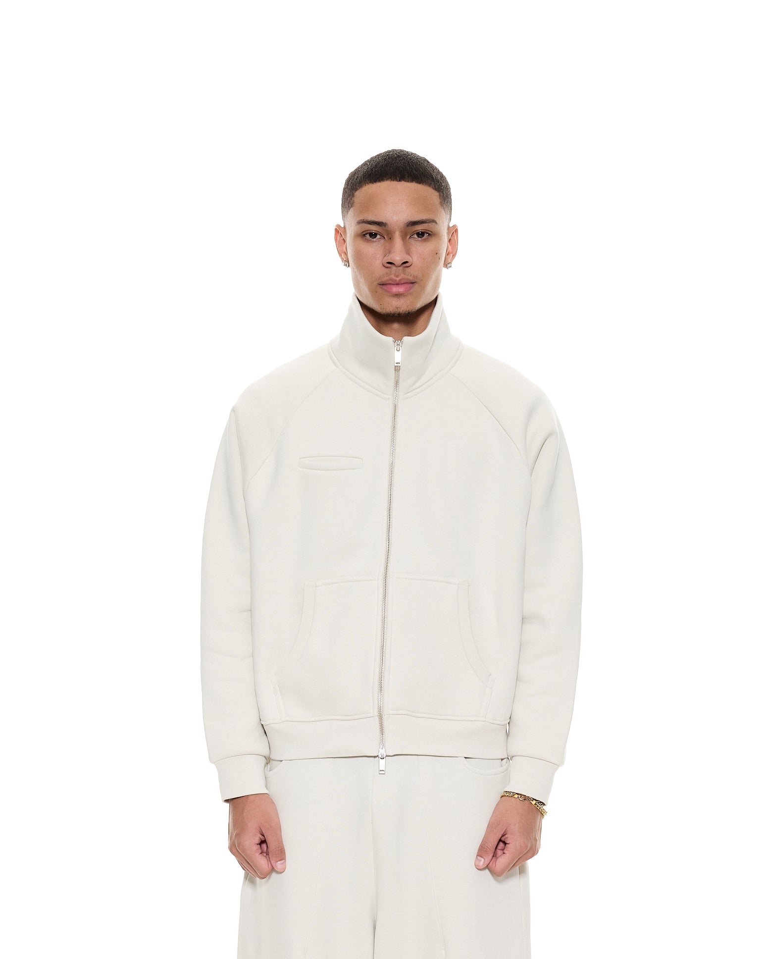 COZY TRACK JACKET - CHALK - Sweats UK