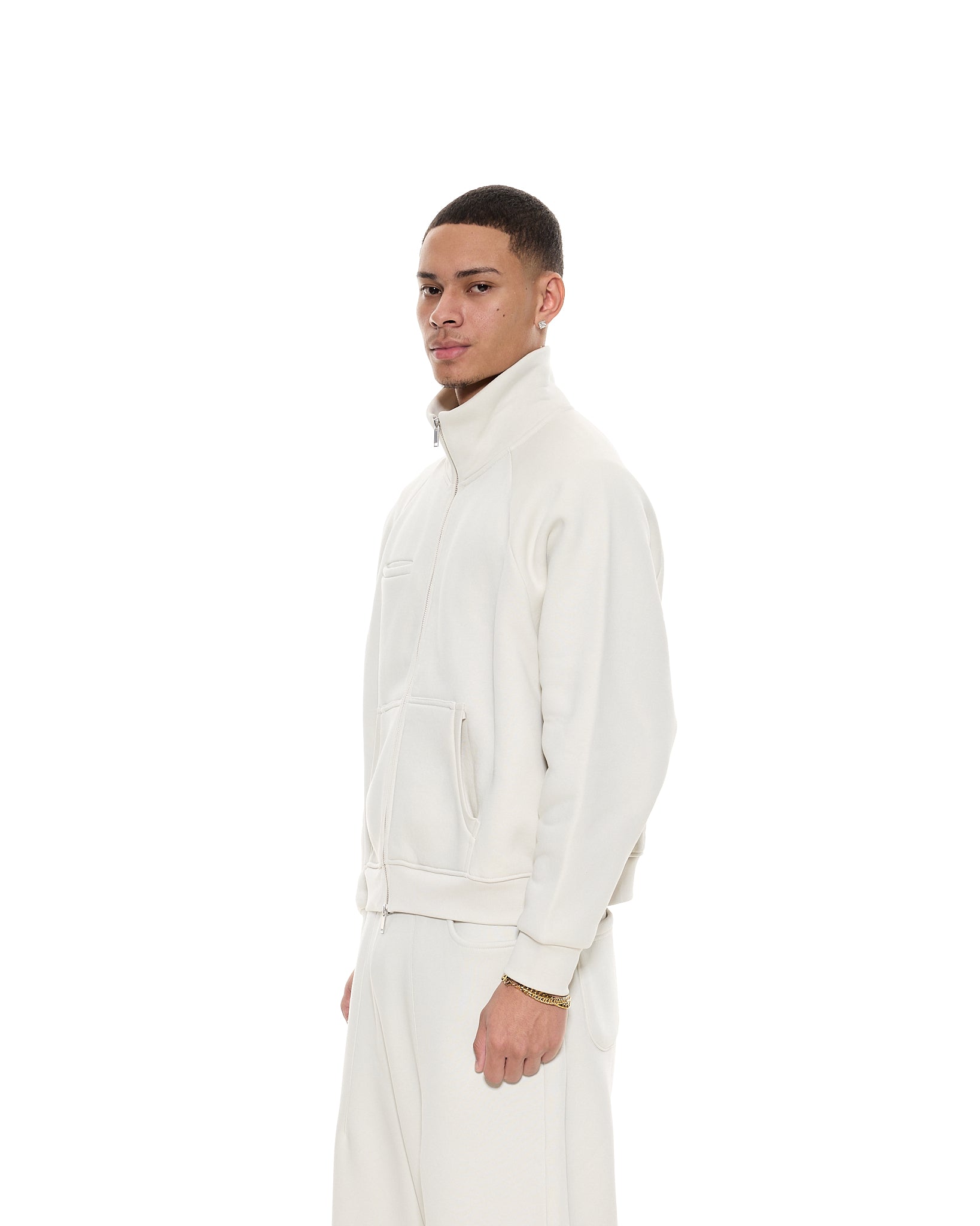 COZY TRACK JACKET - CHALK