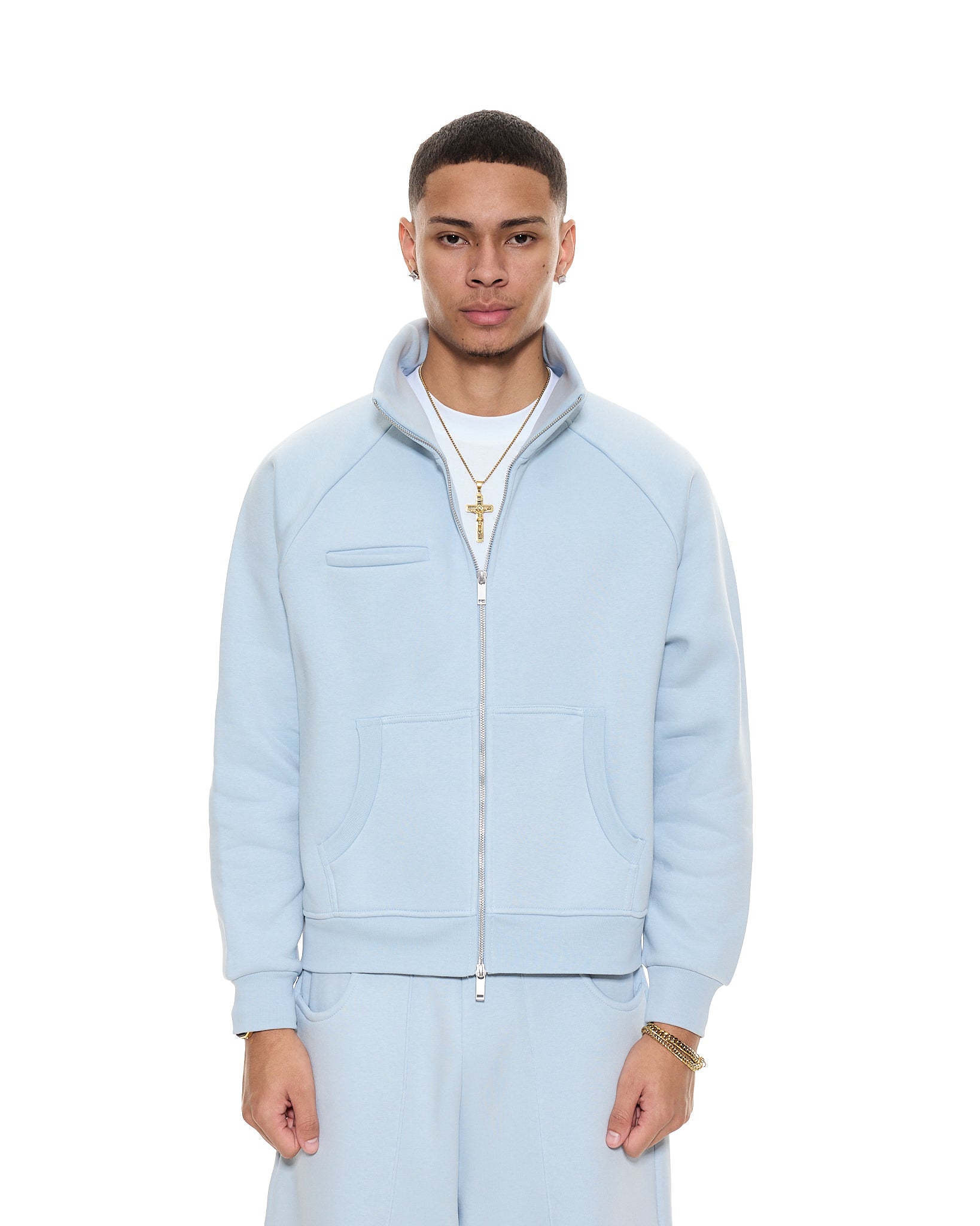 COZY TRACK JACKET - GLACIER