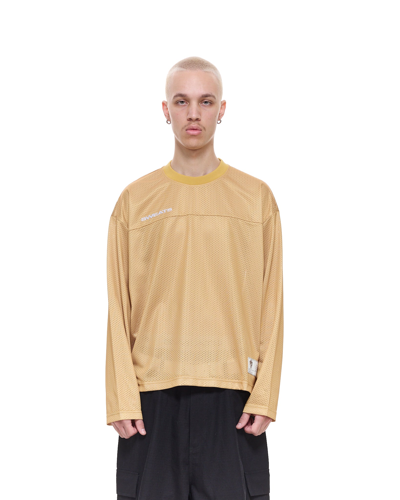 MESH LS T-SHIRT - MUSTARD - Sweats UK