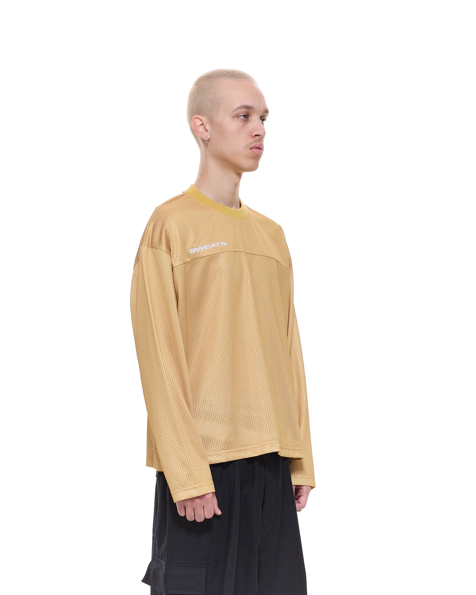 MESH LS T-SHIRT - MUSTARD - Sweats UK
