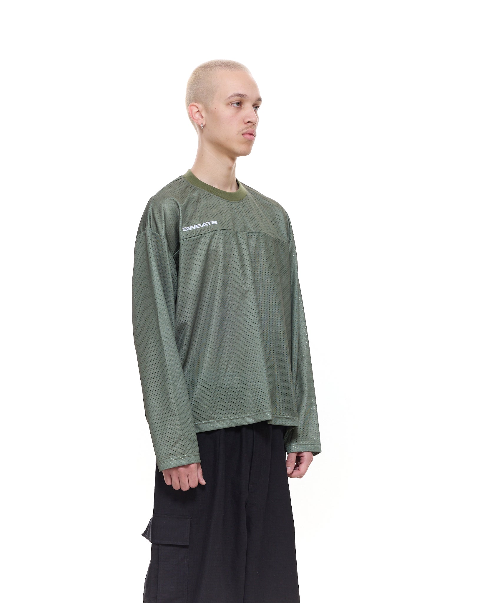MESH LS T-SHIRT - SAGE - Sweats UK