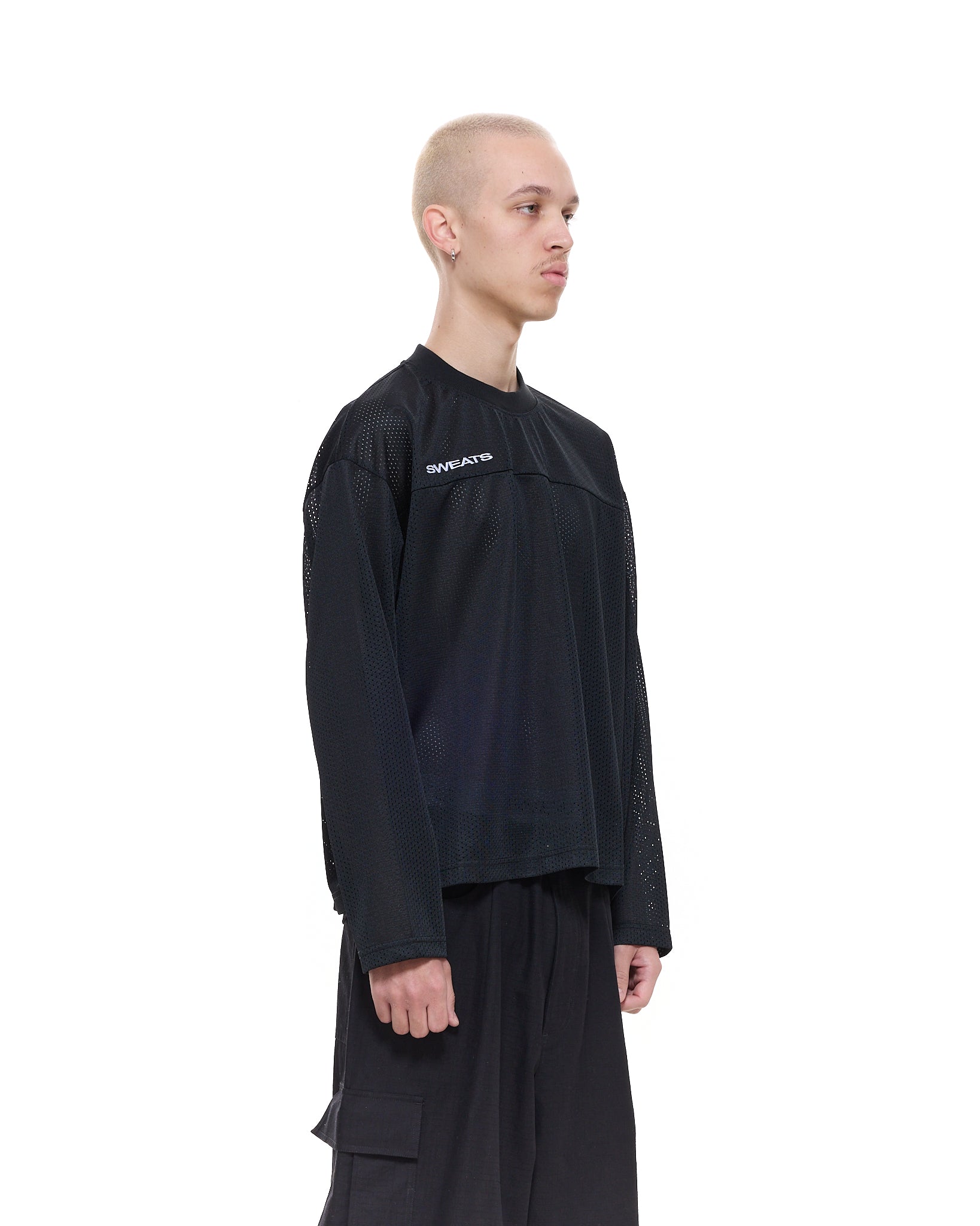 MESH LS T-SHIRT - BLACK - Sweats UK