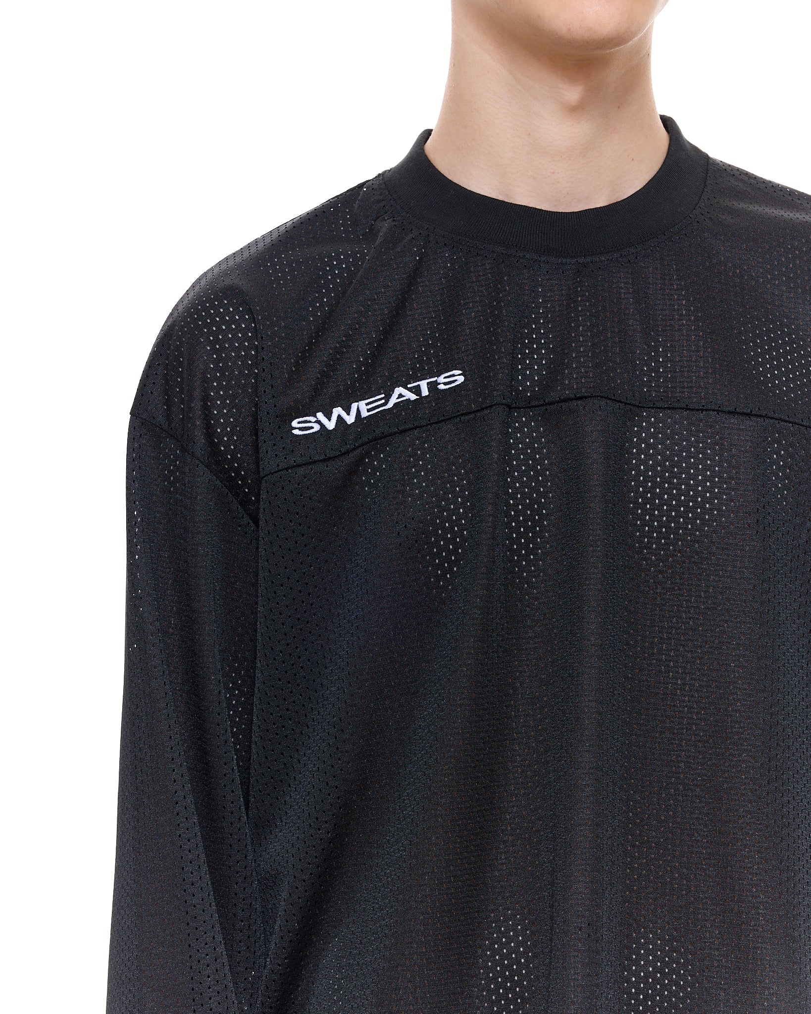 MESH LS T-SHIRT - BLACK - Sweats UK