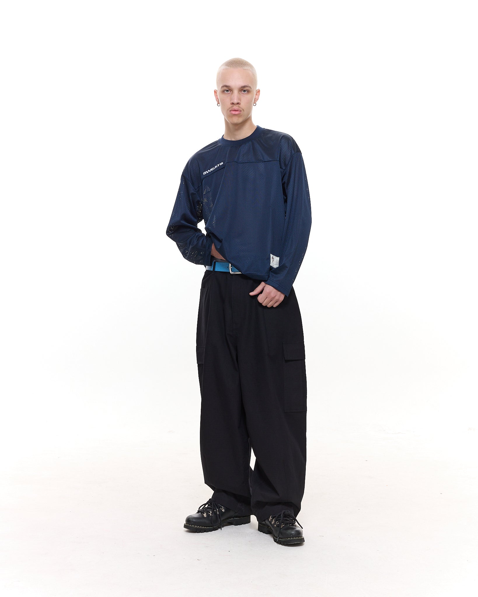MESH LS T-SHIRT - NAVY