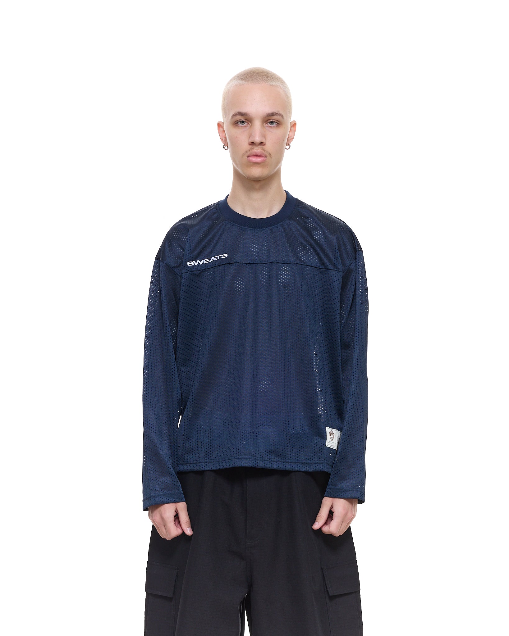 MESH LS T-SHIRT - NAVY - Sweats UK
