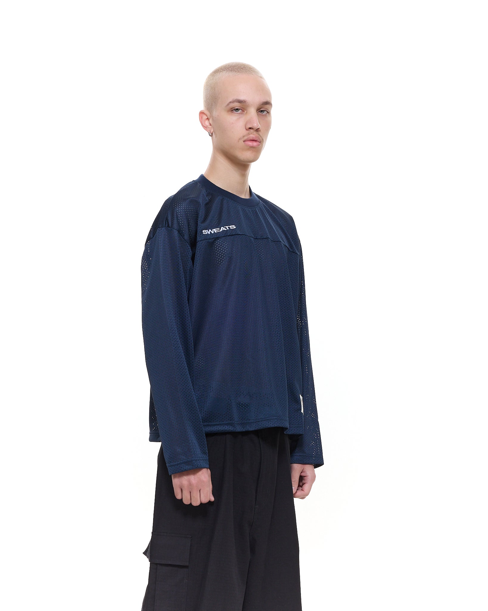 MESH LS T-SHIRT - NAVY - Sweats UK