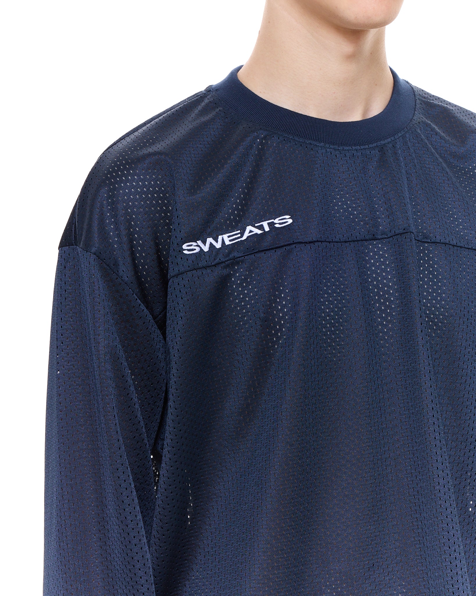 MESH LS T-SHIRT - NAVY - Sweats UK
