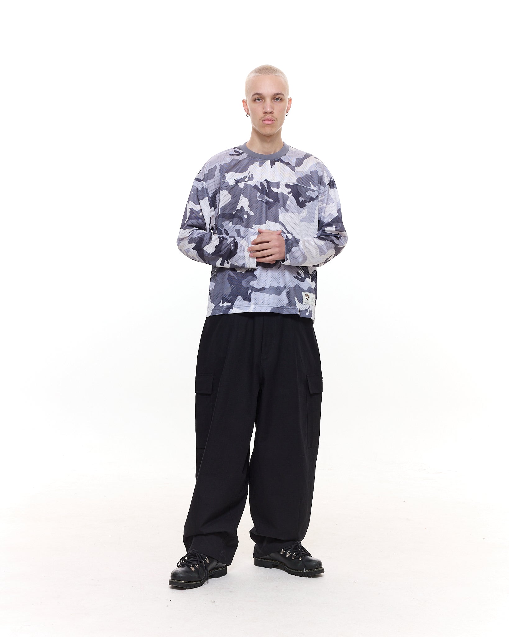 MESH LS T-SHIRT - SNOW CAMO