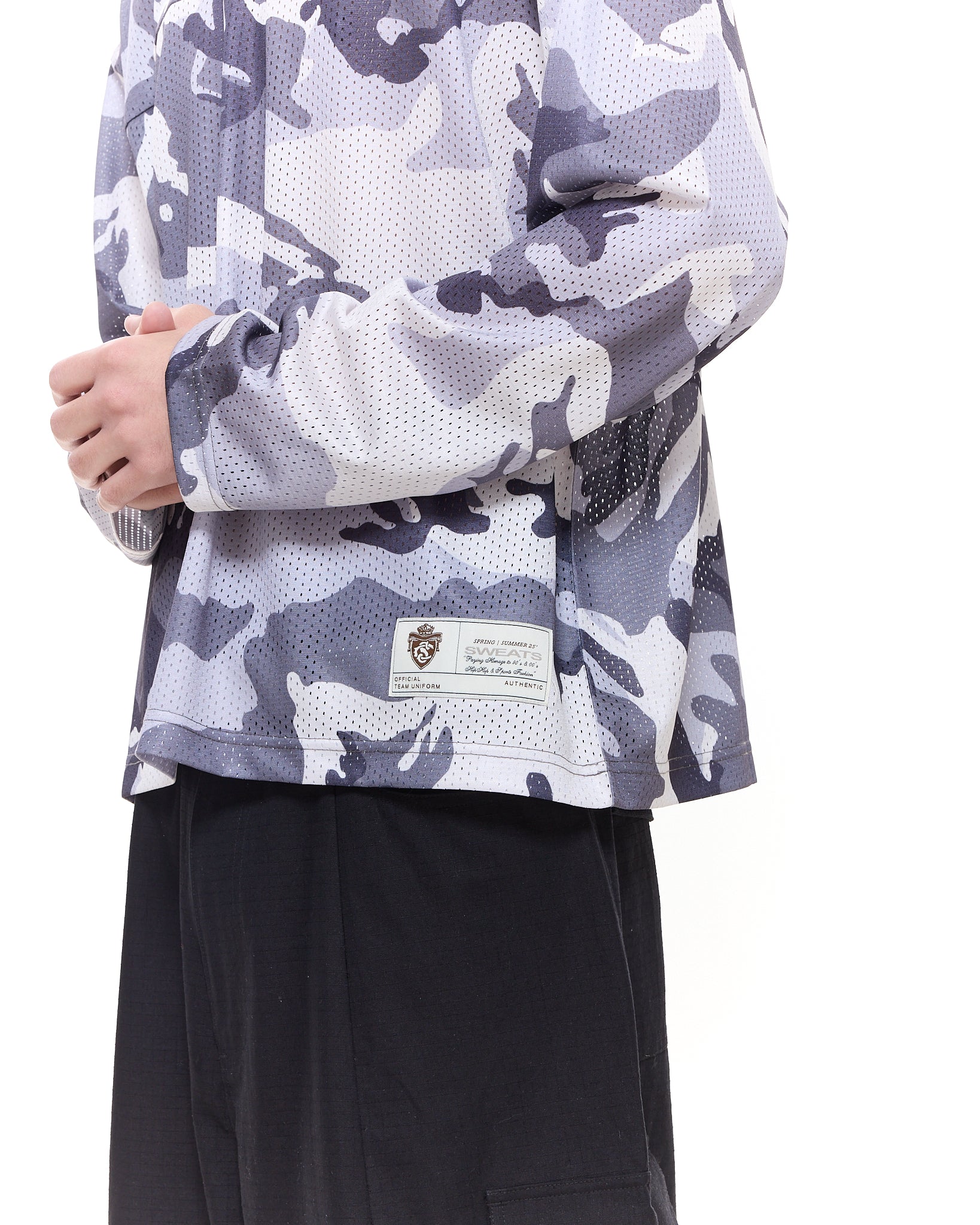 MESH LS T-SHIRT - SNOW CAMO