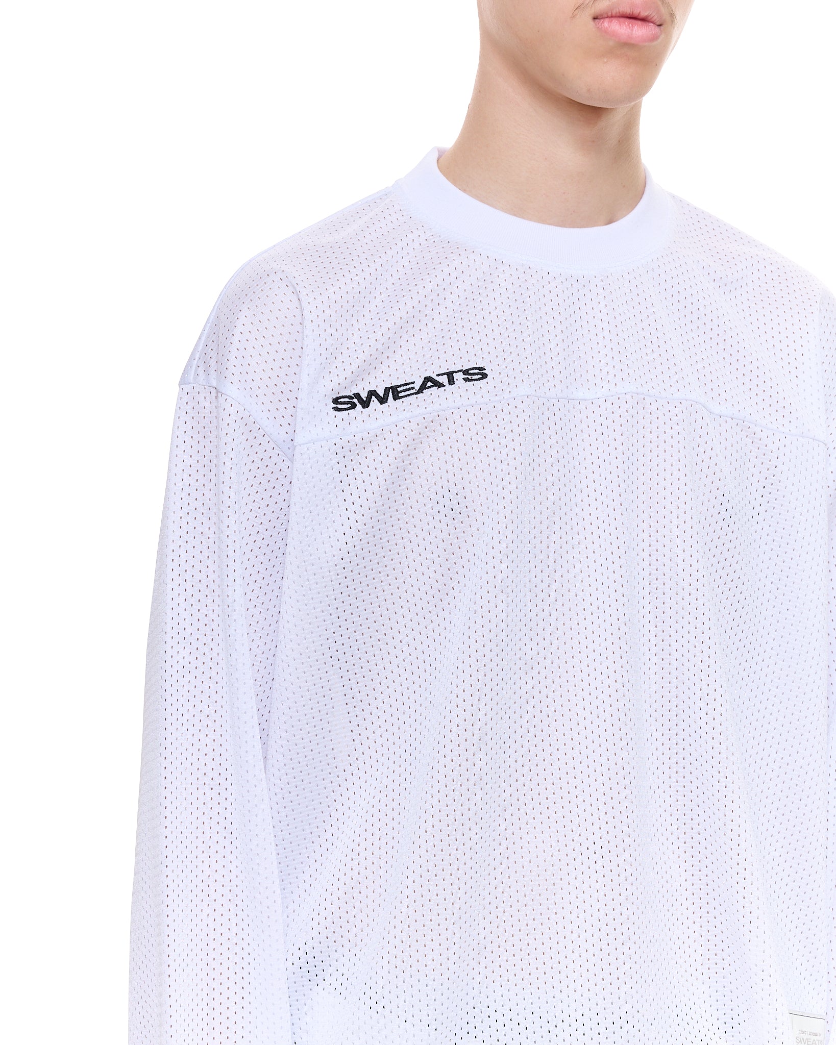 MESH LS T-SHIRT - WHITE - Sweats UK
