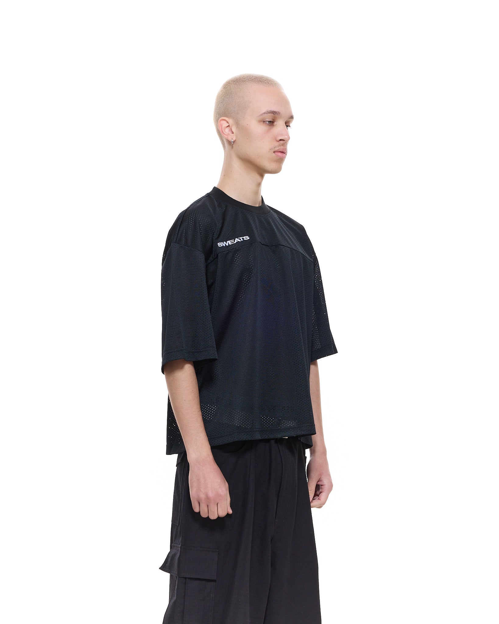 MESH SS T-SHIRT - BLACK - Sweats UK