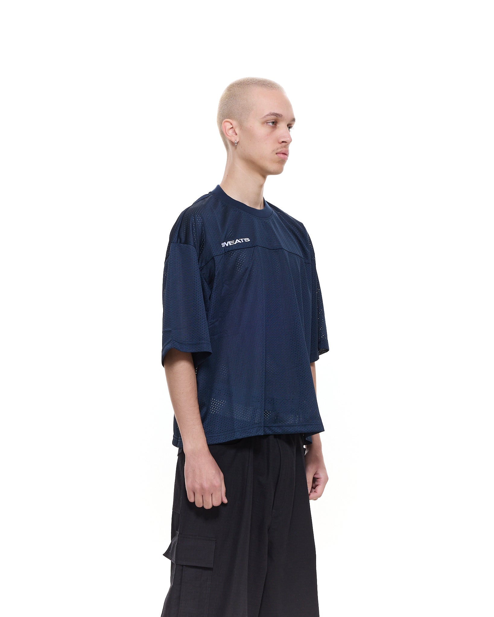 MESH SS T-SHIRT - NAVY - Sweats UK