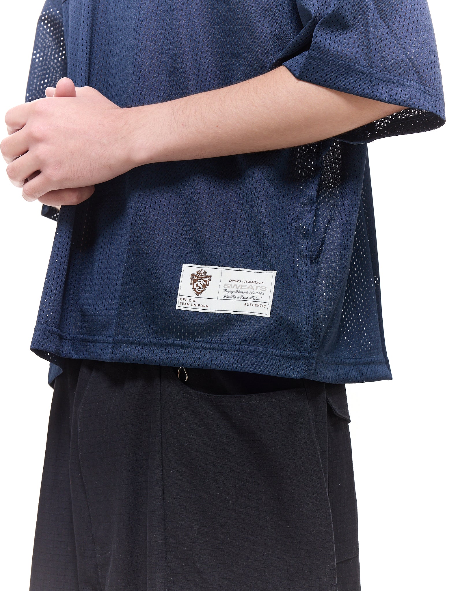 MESH SS T-SHIRT - NAVY