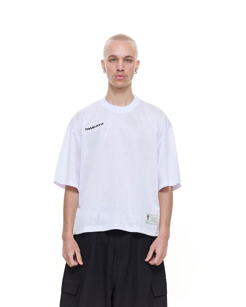 MESH SS T-SHIRT - WHITE - Sweats UK