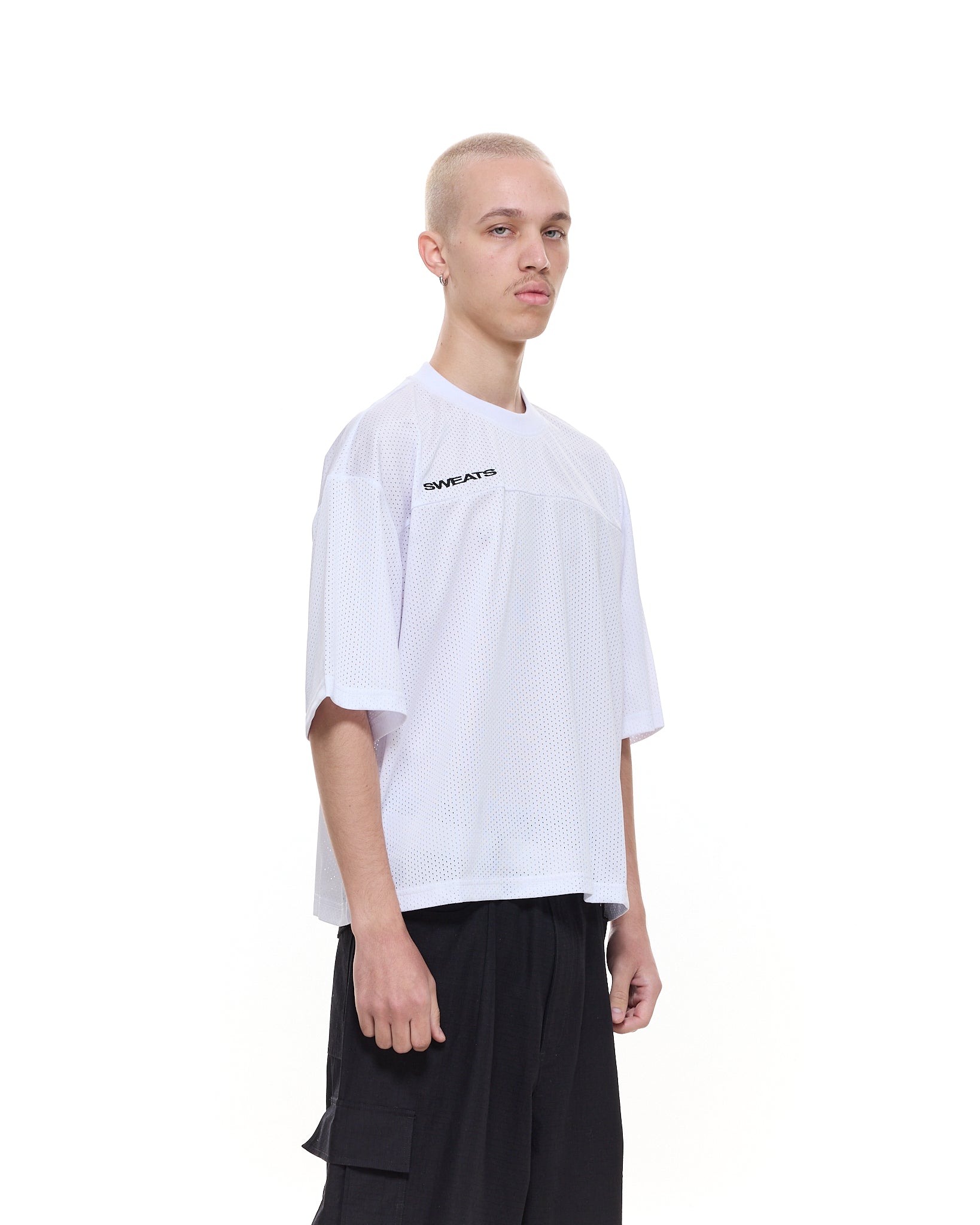 MESH SS T-SHIRT - WHITE - Sweats UK