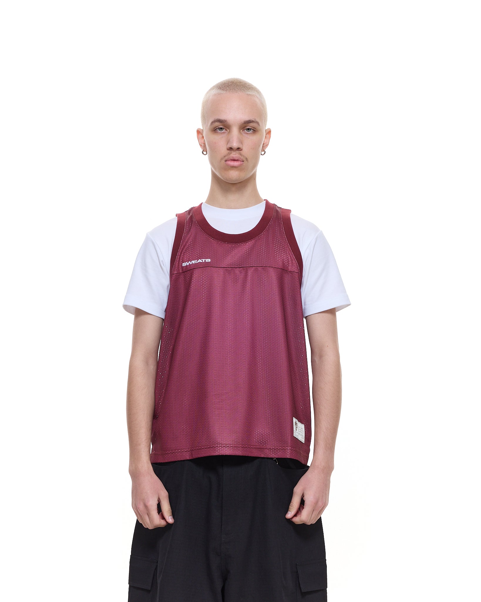 MESH SINGLET - BURGUNDY - Sweats UK