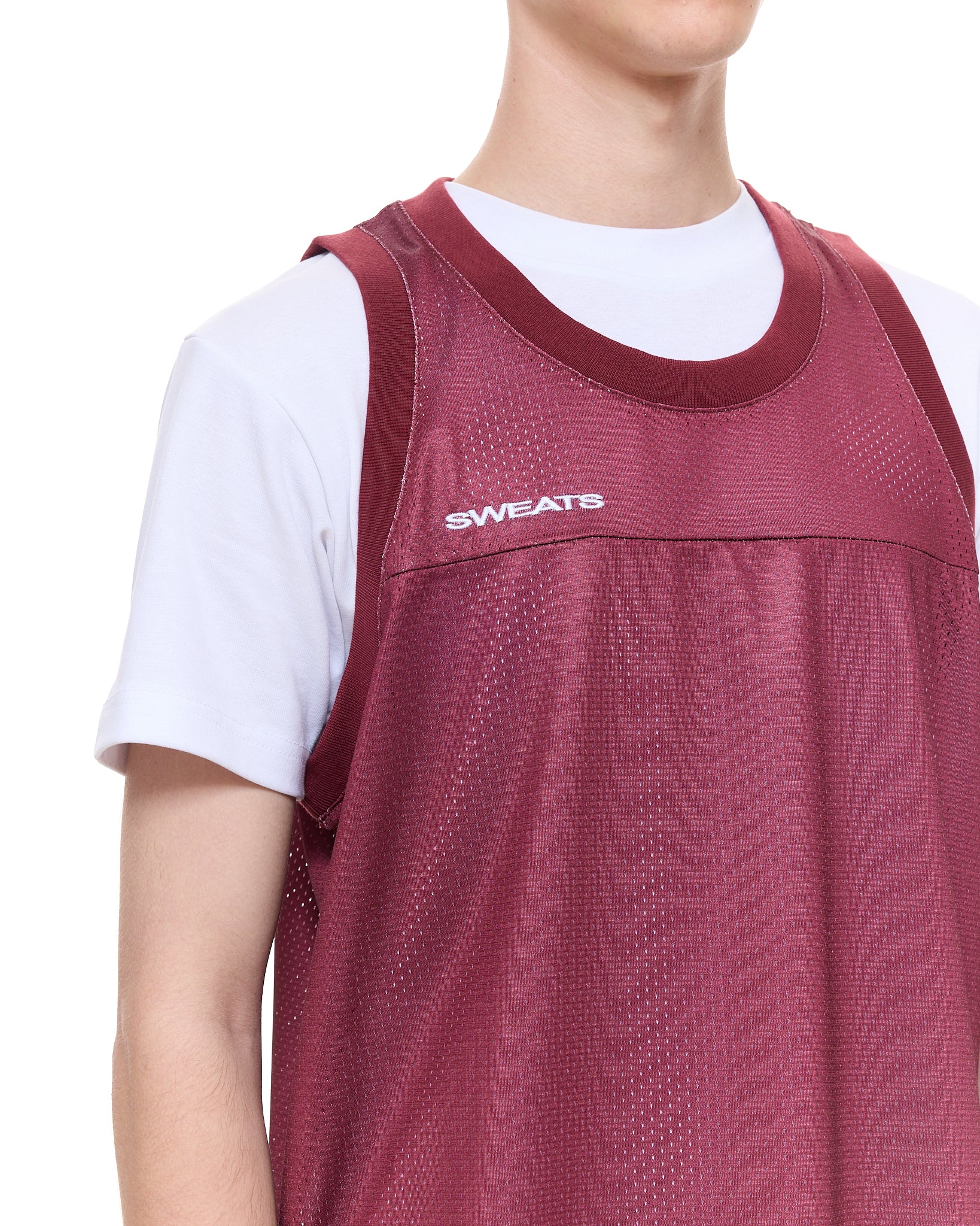 MESH SINGLET - BURGUNDY - Sweats UK