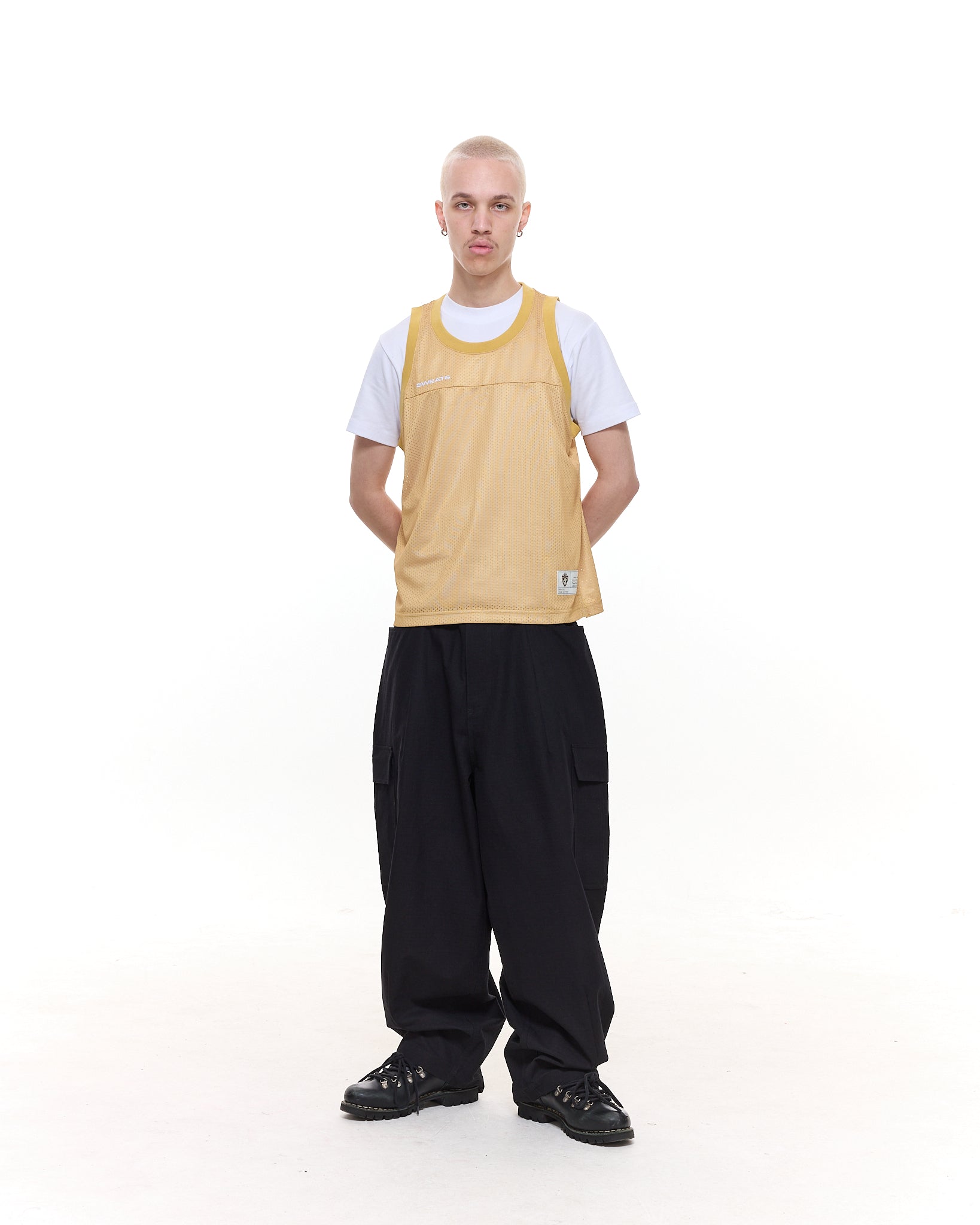 MESH SINGLET - MUSTARD - Sweats UK