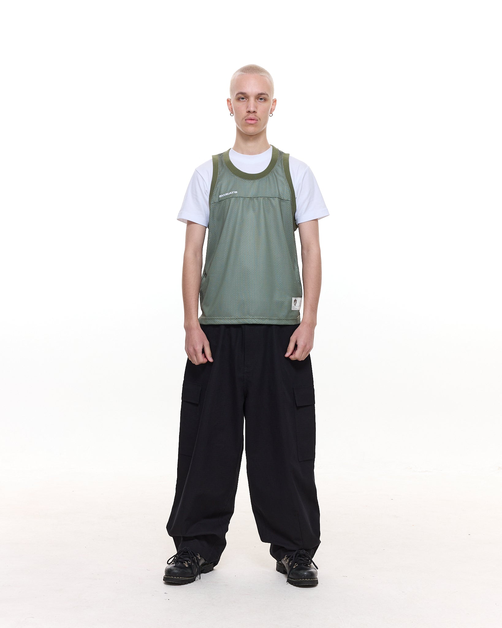 MESH SINGLET - SAGE - Sweats UK