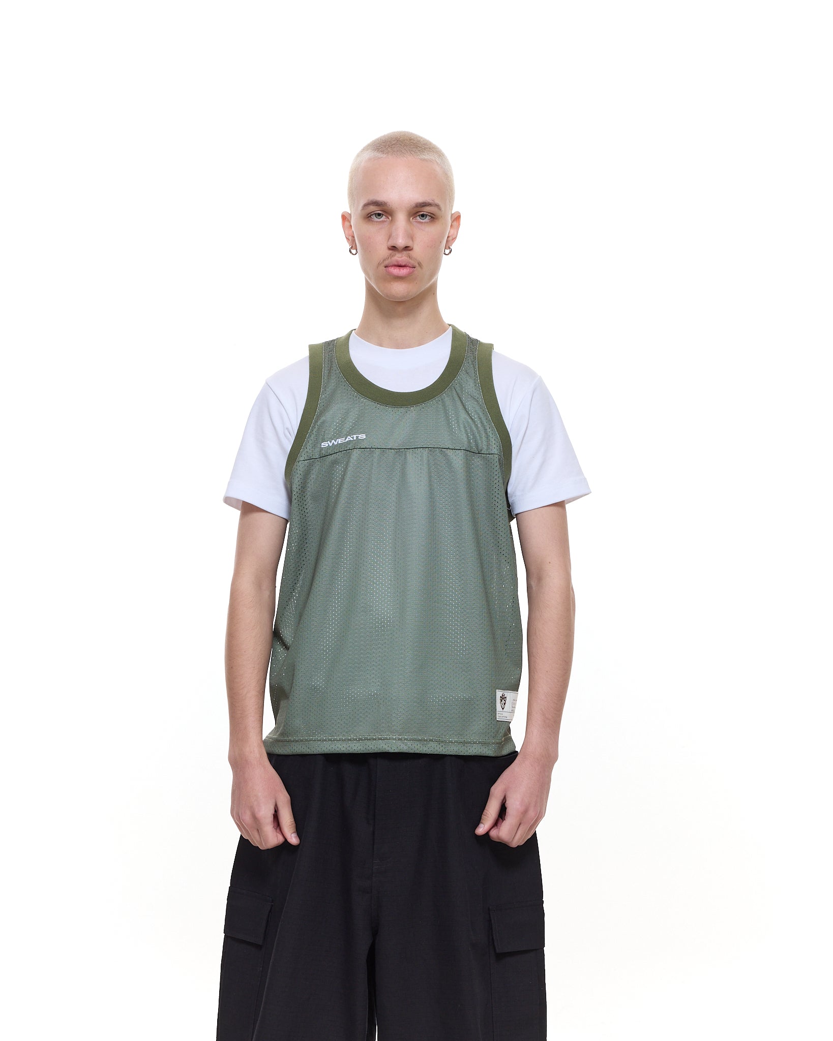 MESH SINGLET - SAGE - Sweats UK