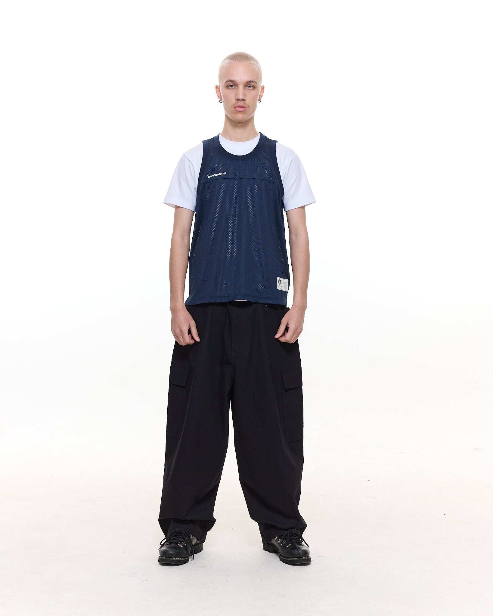 MESH SINGLET - NAVY - Sweats UK